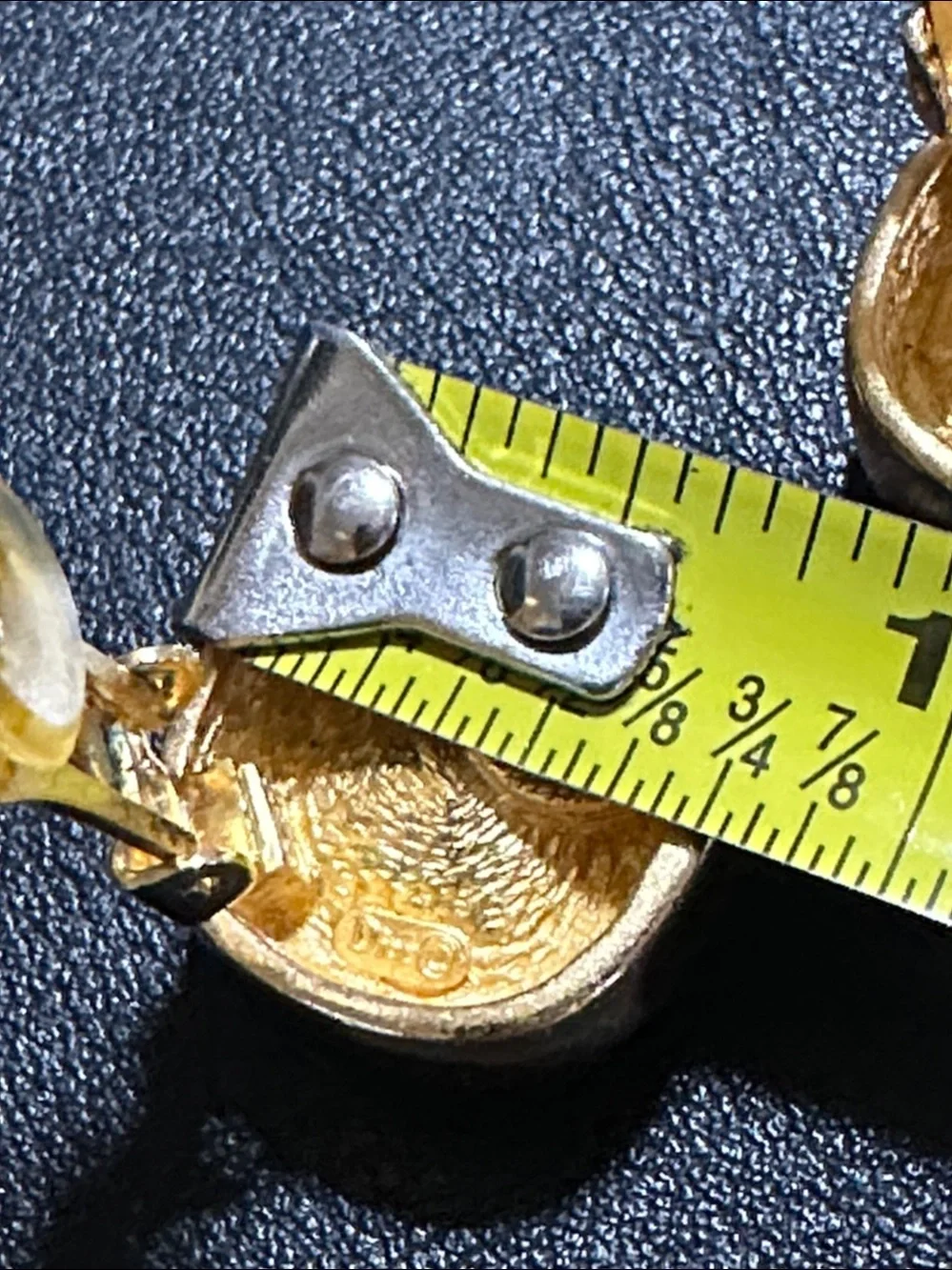 Christian Dior Gold Crystal Vintage Clip On Earrings